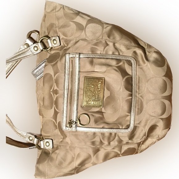 Coach Poppy Signature Large Tote Shoulder Handbag - Picture 2 of 15